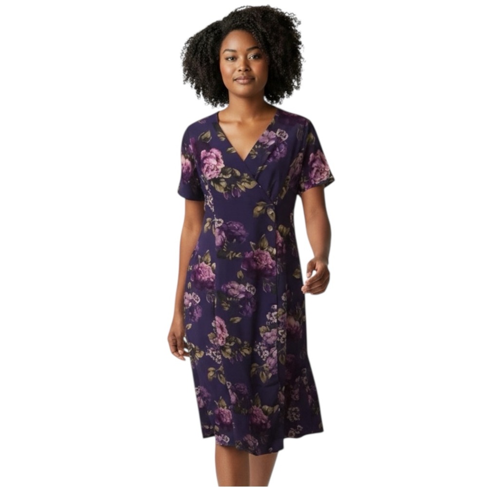 COLDWATER CREEK Purple Floral Maxi Dress Size 10 -- Career/Office/Academia - Picture 8 of 8